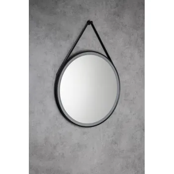 Vannas istabas spogulis Aqualine ar LED apgaismojumu, D60 cm, skārienjutīgs sensors, matēti melns  SG060