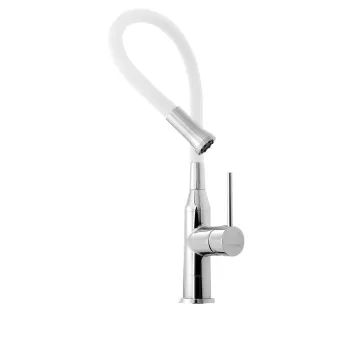 Virtuves maisītājs Sapho Sili ar lokanu izvadu, balts/hroms SR481