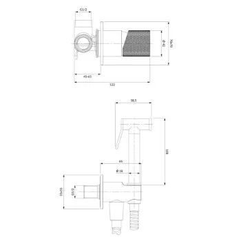 Bidetta maisītājs Omnires Contour iebūvējams Melns