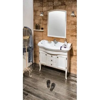 Vannas istabas spogulis Sapho Retro rāmī 65x91 cm, antīki balts 1685 1685