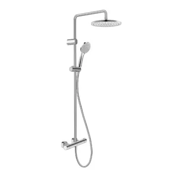 Dušas sistēma Duravit Showers ar termostatu, Dušas galva D 25 cm, 3 plūsmas, Hromēts
