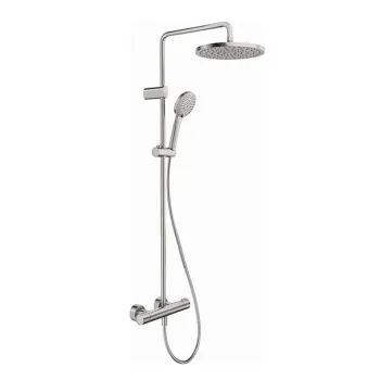 Dušas sistēma Duravit Showers ar termostatu, Dušas galva D 25 cm, 3 plūsmas, Nerūsējošs Tērauds Dušas sistēma Duravit Showers ar termostatu, Dušas galva D 25 cm, 3 plūsmas, Nerūsējošs Tērauds