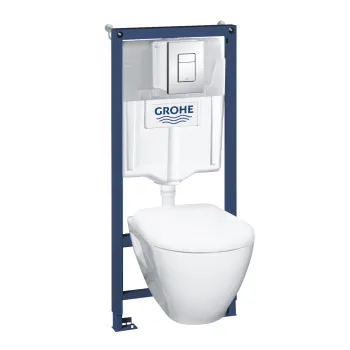 Tualetes poda komplekts Grohe WC+rāmis Solido +Hromēta poga Skate Cosmopolitan+vāks Soft Close 39186000