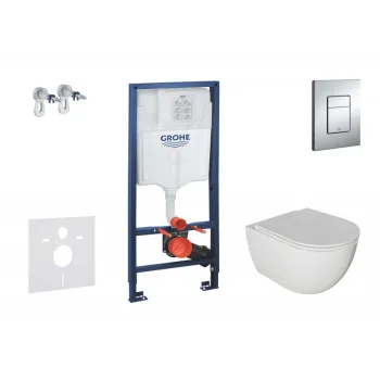 Tualetes poda komplekts Grohe rāmis Rapid SL+WC Kielle Oudee Rimless +hromēta poga Skate Cosmopolitan+vāks Soft Close 11BA1104