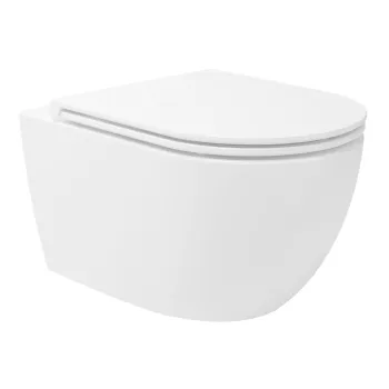 Tualetes poda komplekts Kielle Genesis piekaramais pods Gaia Rimless, rāmis ar Hromētu pogu Gemini II un SoftClose Vāku