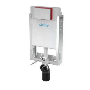 Tualetes poda komplekts Kielle Genesis piekaramais pods Arkas I Rimless, rāmis ar Hromētu pogu Gemini II un SoftClose Vāku