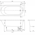 Vanna Villeroy & Boch Architectura O.novo vanna Solo, Akrila, 170x75cm, balta UBA170CAS2V-01