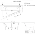 Vanna Villeroy & Boch Loop&Friends 135x175x44cm, Akrila, kreisā, balta UBA175LFS9LIV-01