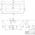 Vanna Villeroy & Boch Loop&Friends 180x80 cm, Lietais Akrils, Alpu balta UBA180LSF9CS00V-01