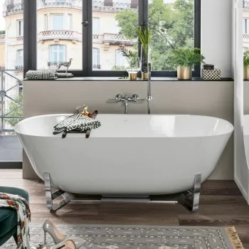 Brīvi stāvošā vanna Villeroy & Boch Antheus 155x75cm,  Quaryl®, Alpu balta UBQ155ANH7F400V-01