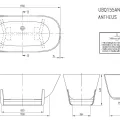 Brīvi stāvošā vanna Villeroy & Boch Antheus 155x75cm,  Quaryl®, Alpu balta UBQ155ANH7F400V-01