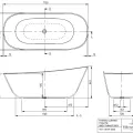 Brīvi stāvošā vanna Villeroy & Boch Theano Quaryl®, 170x75cm, Alpu balta UBQ170ANH7F200V-01