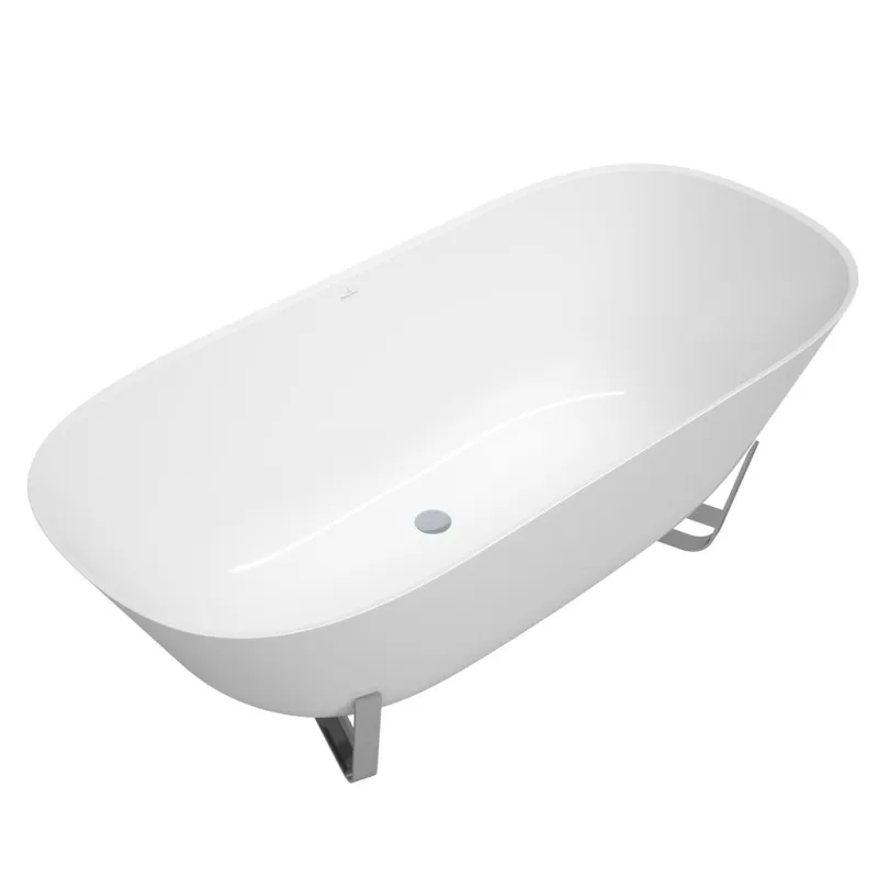Brīvi stāvošā vanna Villeroy & Boch 175x80cm, Quaryl®, Alpu balta UBQ175ANH7F400V-01