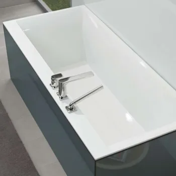 Vanna Villeroy & Boch Squaro Edge 12 Duo, 1800x800 mm, ar sifonu, ar kājām, balta Quaryl®