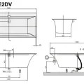 Vanna Villeroy & Boch Squaro Edge 12 Duo, 1800x800 mm, ar sifonu, ar kājām, balta Quaryl®