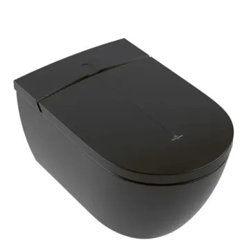Piekaramais pods ar bide funkciju Villeroy & Boch ViClean I-100 CeramicPlus Rimfree ar SoftClose vāku Melns