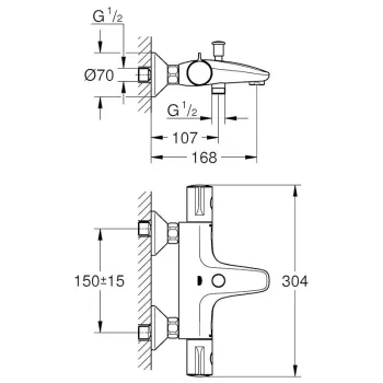Vannas / Dušas maisītājs Grohe Grohtherm 800, hromēts 34569000
