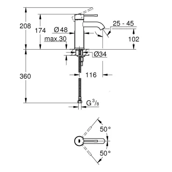 Vannas istabas Izlietnes maisītājs Grohe Essence S-Size, Warm Sunset 23590DA1