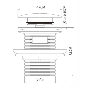 Vannas sifons Kielle ClickClack, Balts Matēts 11601040