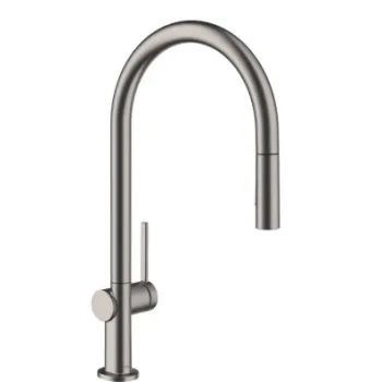 Virtuves Izlietnes Maisītājs Hansgrohe Talis M 54 210 ar izvelkamu galvu+sBox 2 plūsmu režīmi 72801340 Brushed Black Chrome