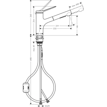 Virtuves Izlietnes Maisītājs Hansgrohe Zesis M33 150 EcoSmart 2jet izvelkamu galvu 74810000 Hromēts