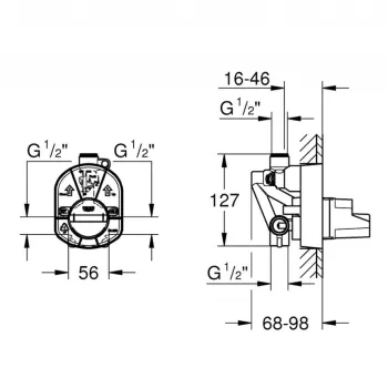 Iebūvējamā daļa GROHE  maisītājam 33965000