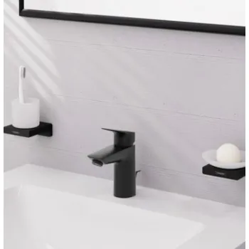 Vannas istabas izlietnes maisītājs Hansgrohe Logis 100 CoolStart ar pop up izplūdi 71102670 Melns Matēts