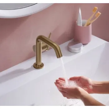 Vannas istabas izlietnes maisītājs Hansgrohe Tecturis S 110 Fine CoolStart EcoSmart+ ar pop up izplūdi  73323140 Brushed Bronze