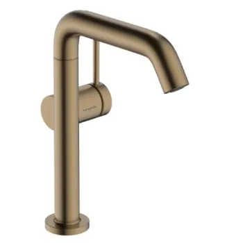Vannas istabas izlietnes maisītājs Hansgrohe Tecturis S 210 Fine CoolStart EcoSmart+ ar grozāmu izteku un push-open izplūdi 73360140 Brushed Bronze