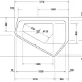 Vanna Duravit Paiova 5, 170x130cm, akrils, labais, balts 700395000000000