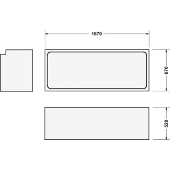 Vannas balsts Duravit D-Code 170x70cm, balts 790471000000000
