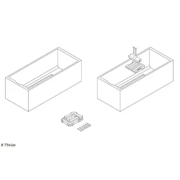 Vannas atbalsts Duravit D-Code, 177x77 cm, polistirols, balts 790475000000000