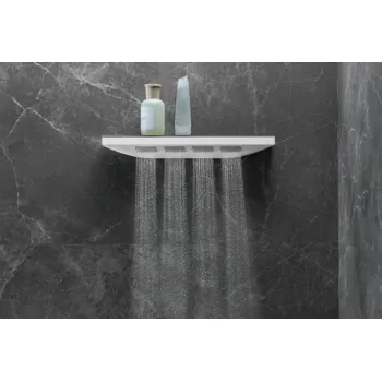 Dušas sitstēma ar plauktu Hansgrohe Rainfinity 500 1jet, matēta balta