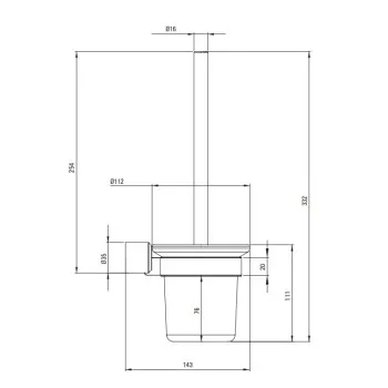 Tualetes birste Deante ARNIKA Nero Melna