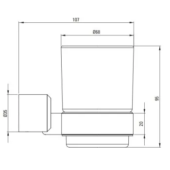 Glāze Deante ARNIKA Nero Pie sienas stiprināma, Melna
