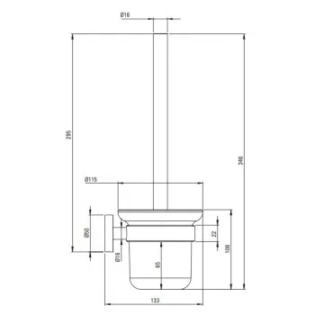 Tualetes birste Deante JASMIN Hromēta