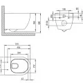Piekaramais Tualetes Pods Deante ROUND WALL Rimless Ar vāku, Balts