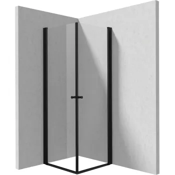 Dušas Kabīne Deante KERRIA PLUS 80x80cm caurspīdīgs stikls, Melns profili