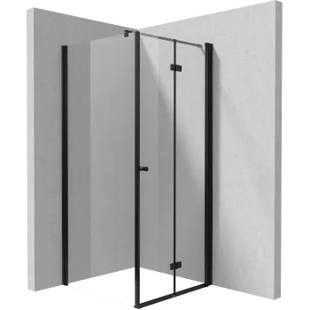 Dušas Kabīne Deante KERRIA PLUS 80x80cm caurspīdīgs stikls, Melns profili