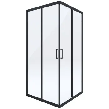 Dušas kabīne Deante FUNKIA Nero 90x90cm Caurspīdīgs stikls, Meni Profili
