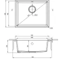Virtuves izlietne Deante CORDA 550x460x204mm, pabūvējama Metāliskts Grafīts