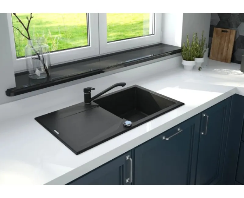 Virtuves izlietne Deante EVORA 780x440x193mm Melna grafīta