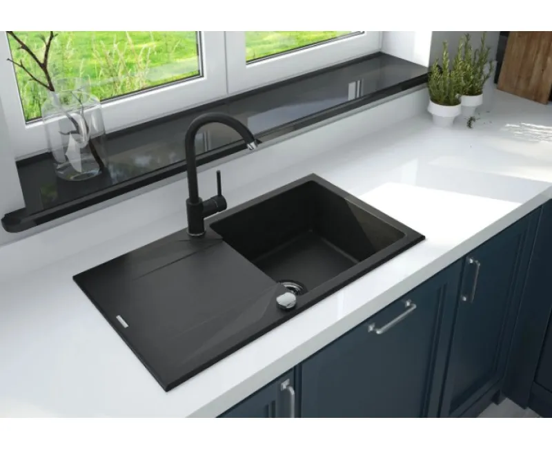 Virtuves izlietne Deante EVORA 780x440x193mm Melna grafīta