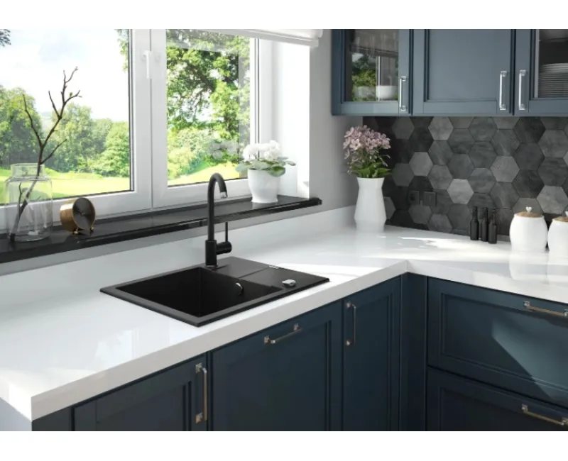 Virtuves izlietne Deante EVORA 590x440x193mm Melna grafīta