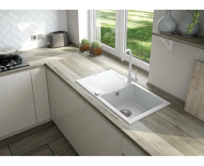 Virtuves izlietne Deante EVORA 780x440x193mm Alabaster balta