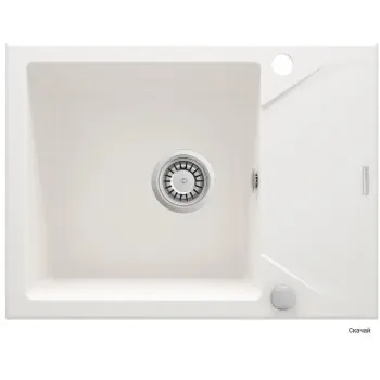 Virtuves izlietne Deante EVORA granīta 590x440x193mm Alabaster balta