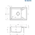Virtuves izlietne Deante EVORA 590x440x193mm Alabaster balta