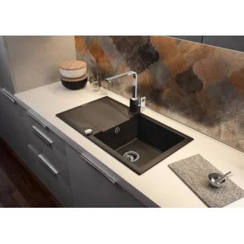 Virtuves izlietne Deante EVORA granīta 780x440x193mm Melna grafīta
