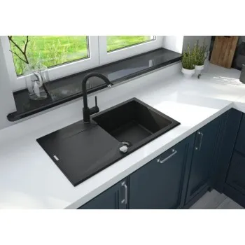 Virtuves izlietne Deante EVORA granīta 780x440x193mm Nero melna