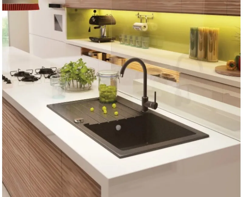 Virtuves izlietne Deante ZORBA 760x440x160mm Melna grafīta